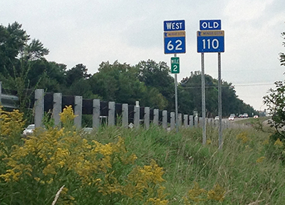 Photo of Hwy 62 signs.